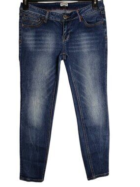 Chevignon Slim Taper Denim Jeans Womens Classic Fit With Faded Wash Blue Size 28
